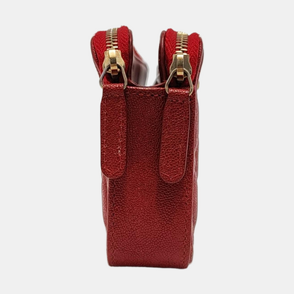 CHANEL BOY CHANEL Red Grained Calfskin Quilted Chevron Single Shoulder Bag Crossbody Bag Gold Hardware 28 Clasp Removable Shoulder Strap-(SKU)-954854363