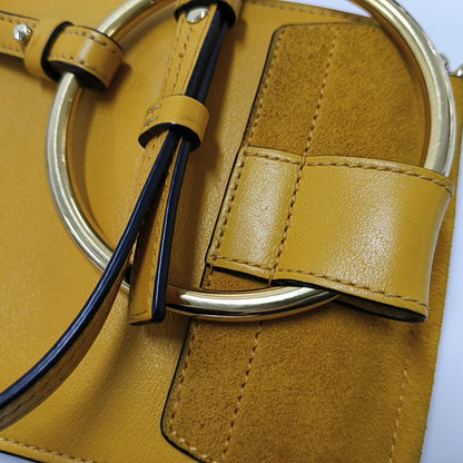 Chloé Faye Small size Yellow Leather Single Shoulder Bag Crossbody Bag Handbag Golden hardware Removable shoulder strap-(SKU)-954686594