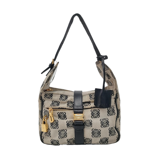 LOEWE Tote bag Grey Canvas Monogram Single Shoulder Bag Golden hardware-(SKU)-954726102