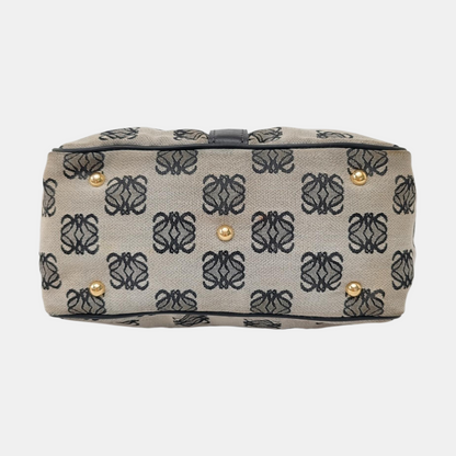 LOEWE Tote bag Grey Canvas Monogram Single Shoulder Bag Golden hardware-(SKU)-954726102