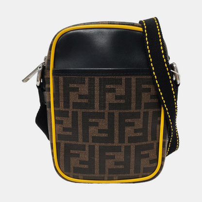 FENDI Small size Black Coated Canvas Single Shoulder Bag Golden hardware-(SKU)-945422006