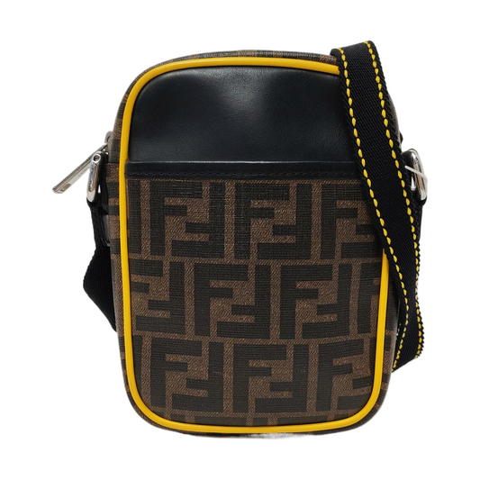 FENDI Small size Black Coated Canvas Single Shoulder Bag Golden hardware-(SKU)-945422006