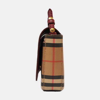 BURBERRY Small size Red Cowhide Single Shoulder Bag Golden hardware Removable shoulder strap-(SKU)-954789335