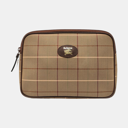 BURBERRY Khaki Canvas Handbag Brown Hardware-(SKU)-954910626