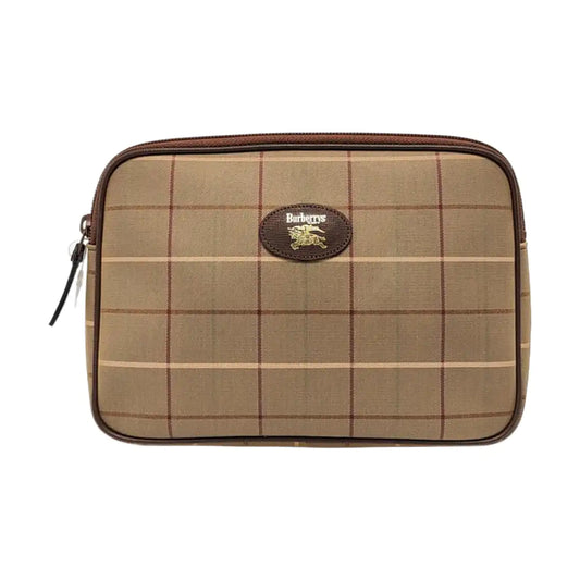 BURBERRY Khaki Canvas Handbag Brown Hardware-(SKU)-954910626