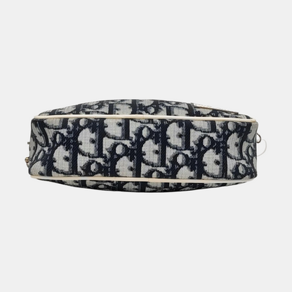 DIOR Rasta Dark Blue Coated Canvas Old Flower Patchwork Handbag Handbag Golden Silver Hardware-(SKU)-954845460
