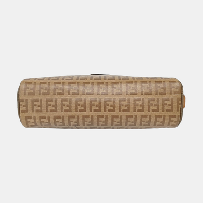 FENDI 棕色涂层帆布双F手拿包 Golden hardware-(SKU)-954837981
