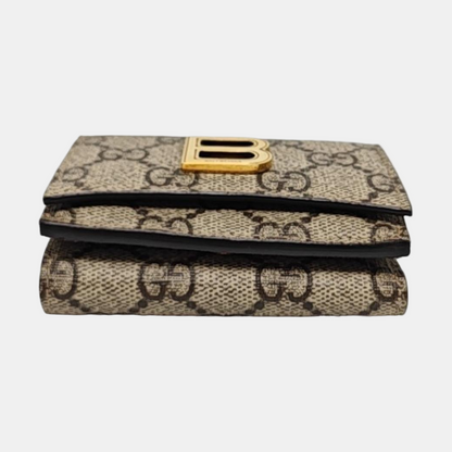 GUCCI The Hacker Project Beige Canvas Monogram Money Wallet Golden hardware-(SKU)-955112285