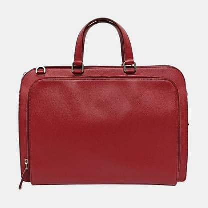 PRADA Red Cowhide Tote Bag Silver Hardware-(SKU)-954933238