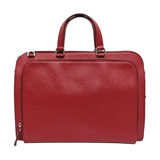 PRADA Red Cowhide Tote Bag Silver Hardware-(SKU)-954933238