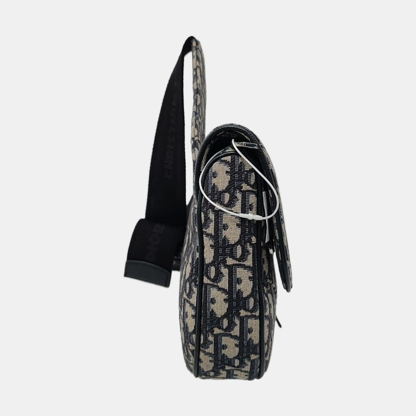 DIOR Saddle Medium Size Blue Canvas Monogrammed Saddle Bag Shoulder Bag Crossbody Bag Silver Hardware-(SKU)-954922052