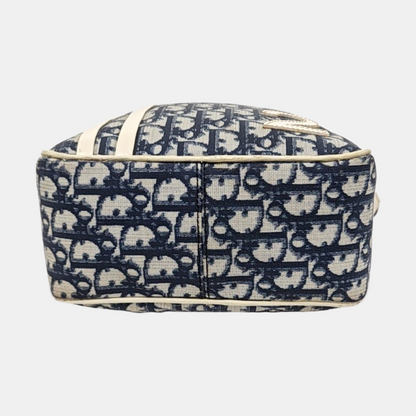 DIOR Rasta Blue Coated Canvas Monogram Crossbody Tote Shoulder Bag Silver Hardware-(SKU)-954926887