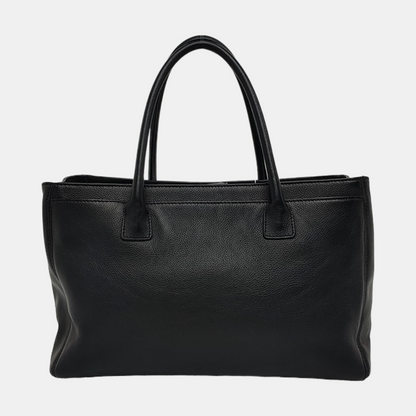 CHANEL CERF Black Calfskin Leather Shoulder Bag with Removable Strap-(SKU)-954658112