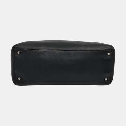 CHANEL CERF Black Calfskin Leather Shoulder Bag with Removable Strap-(SKU)-954658112