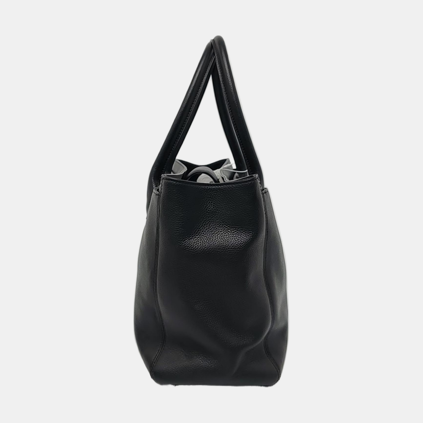 CHANEL CERF Black Calfskin Quilted Shoulder Bag Tote Bag Crossbody Bag Silver Hardware 17 Clasp Removable Strap-(SKU)-954658799