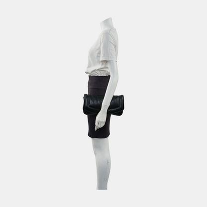 CHANEL VINTAGE PUFFY Black Lamb Leather Handbag with Gold Hardware 28 opening-(SKU)-954943772