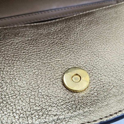 Chloé Nile Golden Cowhide Crossbody Single Shoulder Bag Handbag Golden hardware Removable shoulder strap-(SKU)-954874454