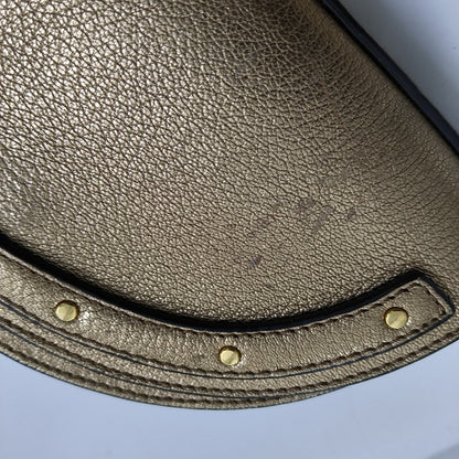 Chloé Nile Golden Cowhide Crossbody Single Shoulder Bag Handbag Golden hardware Removable shoulder strap-(SKU)-954874454