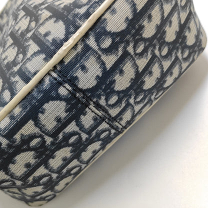 DIOR Rasta Blue Coated Canvas Monogram Crossbody Tote Shoulder Bag Silver Hardware-(SKU)-954926887
