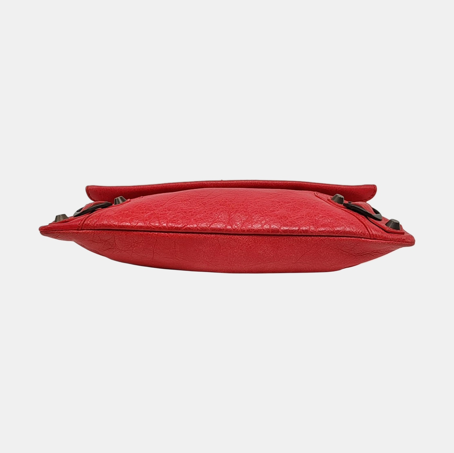 BALENCIAGA Classic City Red sheepskin studded fringe handbag single shoulder bag crossbody bag Black hardware-(SKU)-954876538
