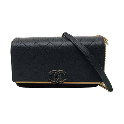CHANEL LADY COCO Medium Black Calfskin Diamond Quilted Crossbody Bag Tote Bag Shoulder Bag Golden Hardware 26 Clasp-(SKU)-954739550
