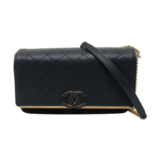 CHANEL LADY COCO Medium Black Calfskin Diamond Quilted Crossbody Bag Tote Bag Shoulder Bag Golden Hardware 26 Clasp-(SKU)-954739550