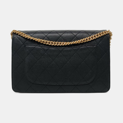CHANEL LADY COCO Medium Black Calfskin Diamond Quilted Crossbody Bag Tote Bag Shoulder Bag Golden Hardware 26 Clasp-(SKU)-954739550