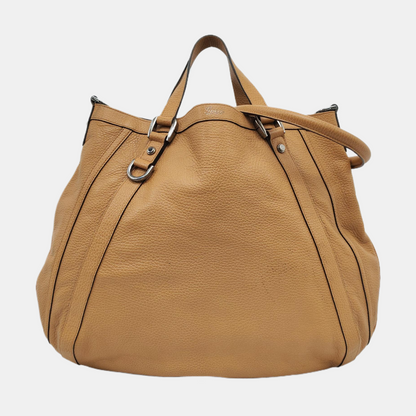 GUCCI Tote bag Caramel cowhide single shoulder bag handbag Silver Hardware Removable shoulder strap-(SKU)-955256584