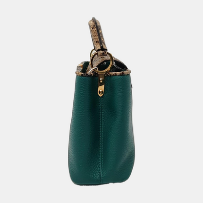 LOUIS VUITTON CAPUCINES BB Green Leather Diagonal Shoulder Bag with Detachable Strap-(SKU)-955038701