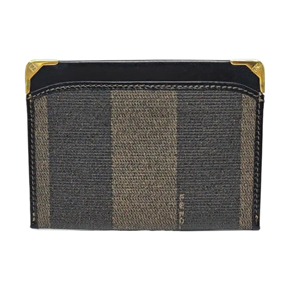 FENDI Brown Coated Canvas Card Holder Golden hardware-(SKU)-955270399
