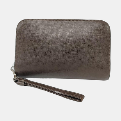 LOUIS VUITTON BAIKAL Brown Calfskin Clutch Handbag Silver Hardware-(SKU)-955218980