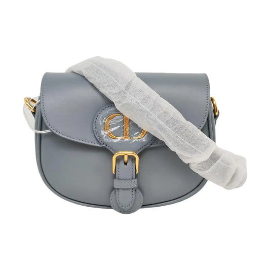 DIOR Bobby Small Blue Leather Crossbody Bag, Shoulder Bag, Tote Bag, Golden Hardware, Removable Strap-(SKU)-953184664