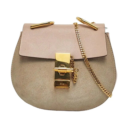 Chloé Drew mini Pink Cowhide Piglet Bag Single Shoulder Bag Golden hardware-(SKU)-955378540