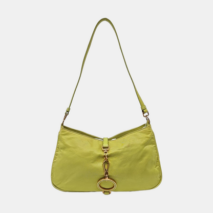 PRADA Green Nylon Logo Shoulder Bag Golden hardware-(SKU)-955381883