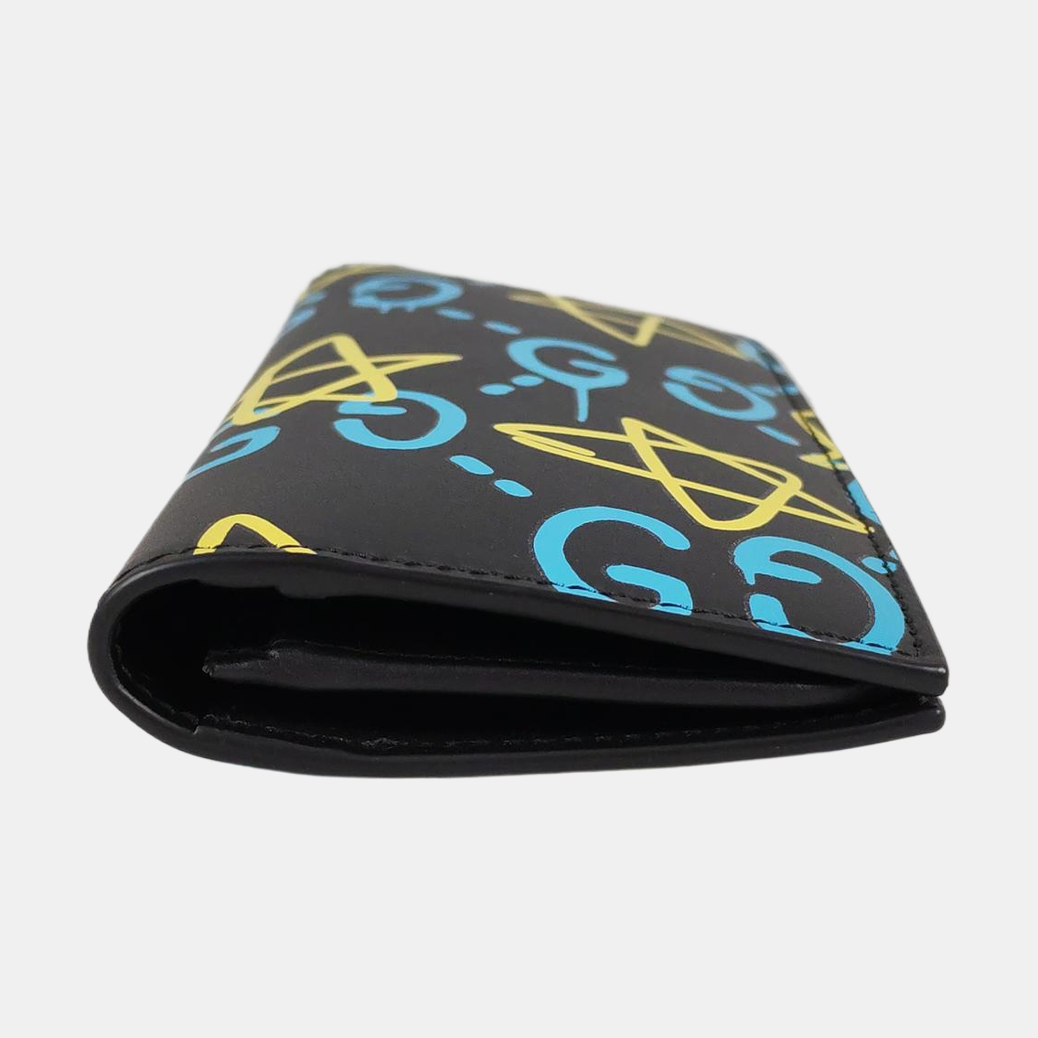 GUCCI Black Leather Printed Wallet Black hardware-(SKU)-955577139