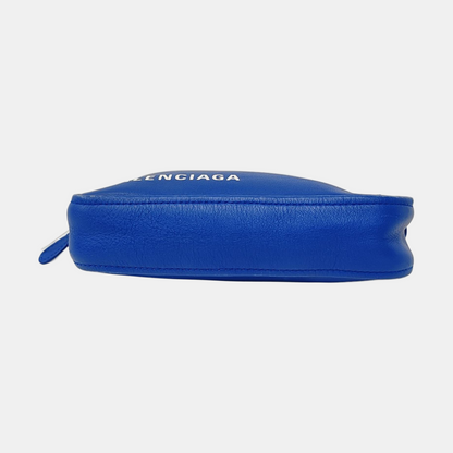 BALENCIAGA Triangle Blue Cowhide Print Clutch Silver Hardware-(SKU)-955687445