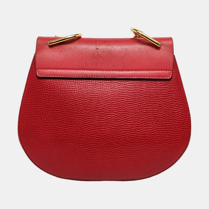 Chloé Drew Medium size Red Cowhide Piggy Bag Single Shoulder Bag Sling Golden hardware-(SKU)-955862500
