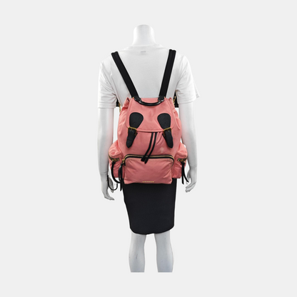 BURBERRY The Rucksack Medium size Pink Nylon Backpack Golden hardware-(SKU)-955860054