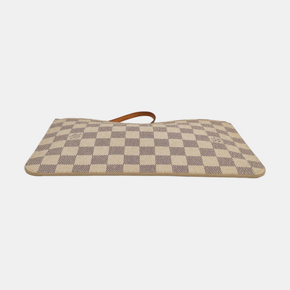 LOUIS VUITTON NEVERFULL Large size White Coated Canvas Checkered Shopping Bag Handbag Golden hardware-(SKU)-955820741