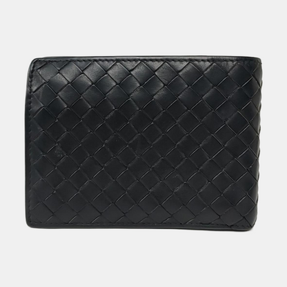 BOTTEGA VENETA Black Sheepskin Woven Wallet-(SKU)-955363008
