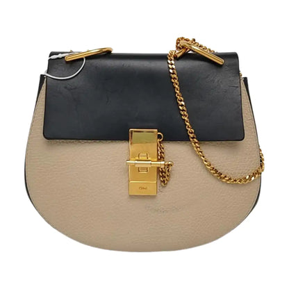 Chloé Drew Medium size Beige Cowhide Piglet Bag with Shoulder and Crossbody Strap Golden hardware-(SKU)-955598189