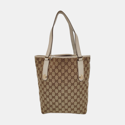 GUCCI Bucket bag Khaki Canvas Monogram Floral Single Shoulder Bag Tote Bag Golden hardware-(SKU)-955867779