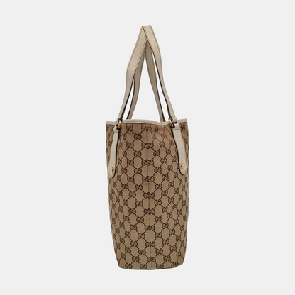 GUCCI Bucket bag Khaki Canvas Monogram Floral Single Shoulder Bag Tote Bag Golden hardware-(SKU)-955867779