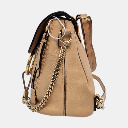 Chloé Faye mini Khaki Cowhide Single Shoulder Bag Backpack Golden hardware shoulder straps-(SKU)-955720331