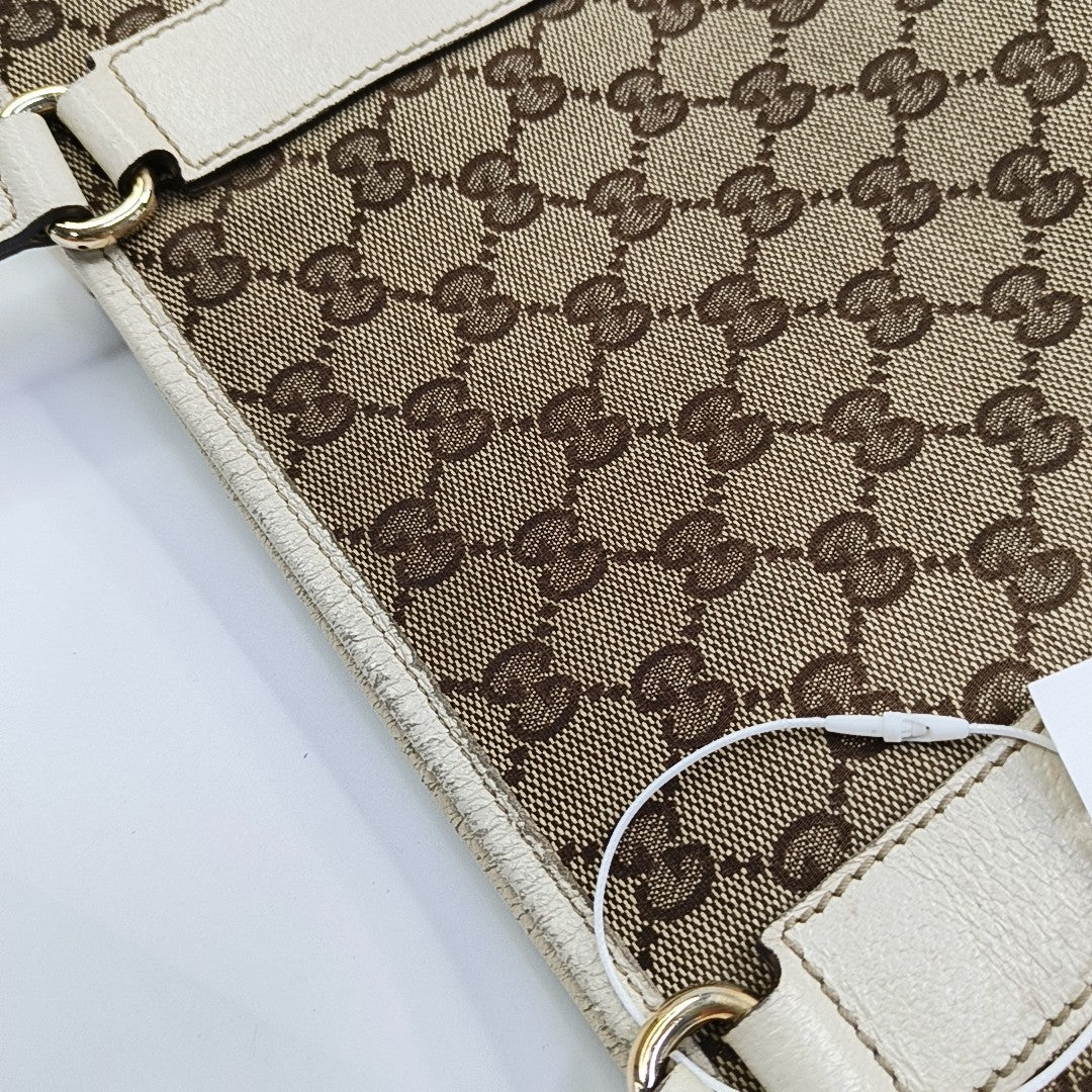 GUCCI Bucket bag Khaki Canvas Monogram Floral Single Shoulder Bag Tote Bag Golden hardware-(SKU)-955867779