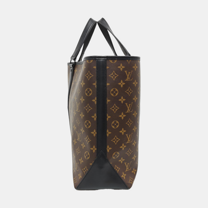 LOUIS VUITTON WEEK-END Large Size Brown Coated Canvas Monogram Single Shoulder Bag Handbag Black Hardware Removable Shoulder Strap-(SKU)-955520114