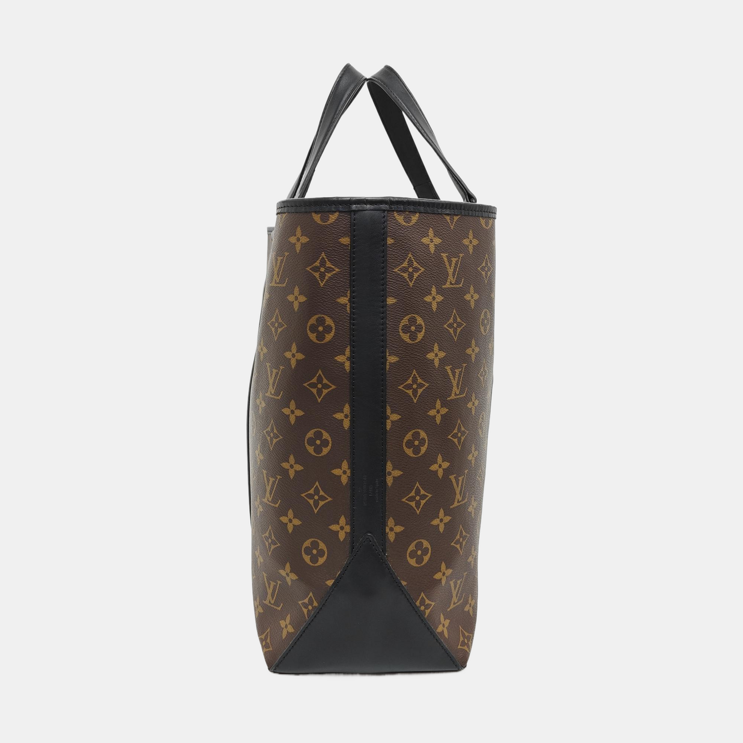 LOUIS VUITTON WEEK-END Large Size Brown Coated Canvas Monogram Single Shoulder Bag Handbag Black Hardware Removable Shoulder Strap-(SKU)-955520114