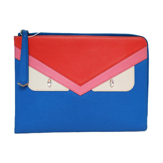 FENDI Monster Blue Cowhide Mini Monster Handbag Silver Hardware-(SKU)-955859575