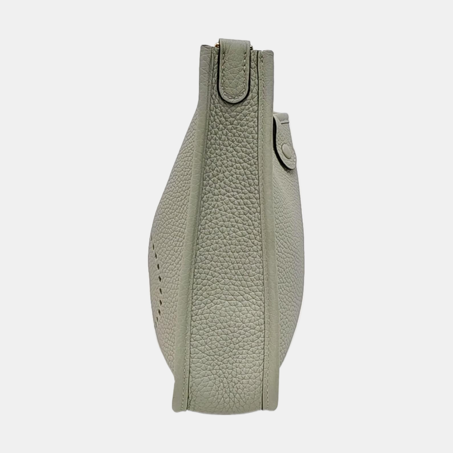 HERMÈS Evelyne TPM Ice Grey Clemence Leather Openwork Evelyne Shoulder Bag Tote Bag Golden Hardware B Stamp Removable Strap Accessories Complete-(SKU)-955859710