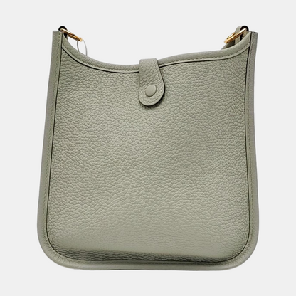 HERMÈS Evelyne TPM Ice Grey Clemence Leather Openwork Evelyne Shoulder Bag Tote Bag Golden Hardware B Stamp Removable Strap Accessories Complete-(SKU)-955859710